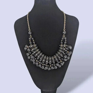 (2/$20) Co&Co Black Ball Statement Necklace